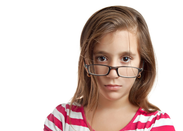 Beautiful latin girl wearing glasses isolated on white - Φωτογραφία, εικόνα