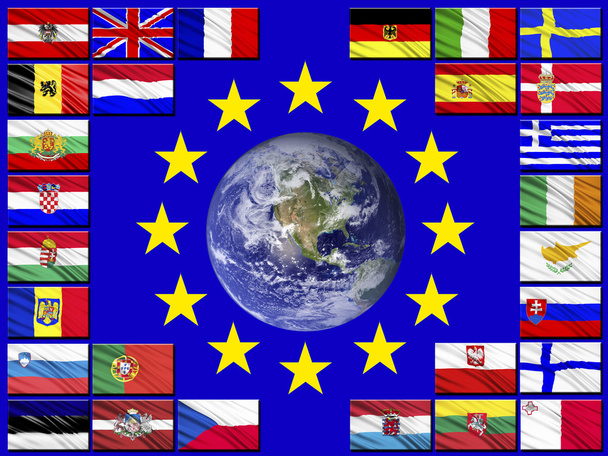 Прапори країн, що належать до Європейського Союзу - Фото, зображення