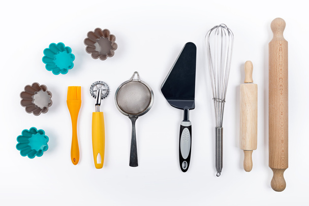 Tools pastry on white background - Photo, Image