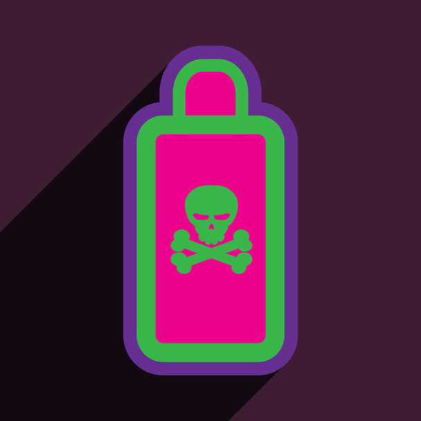 Plat avec ombre Icône de poison sur un fond coloré
 - Vecteur, image