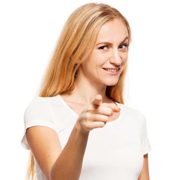 Woman showing thumbs up to the camera - Photo, image
