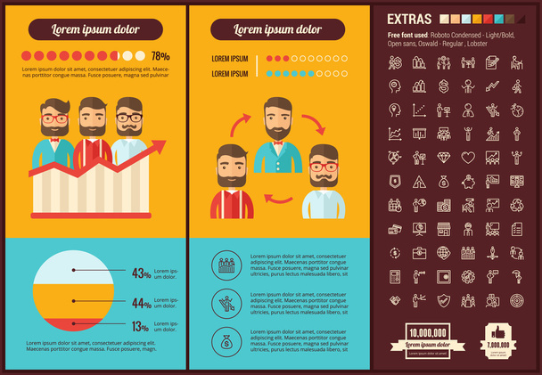 Business flat design Infographic Template - Vektör, Görsel