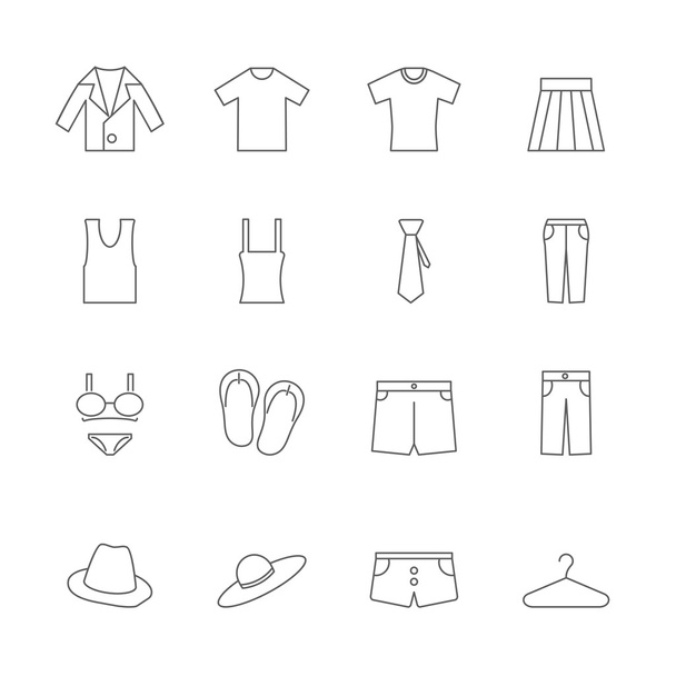 clothing icons set - Vector, Image