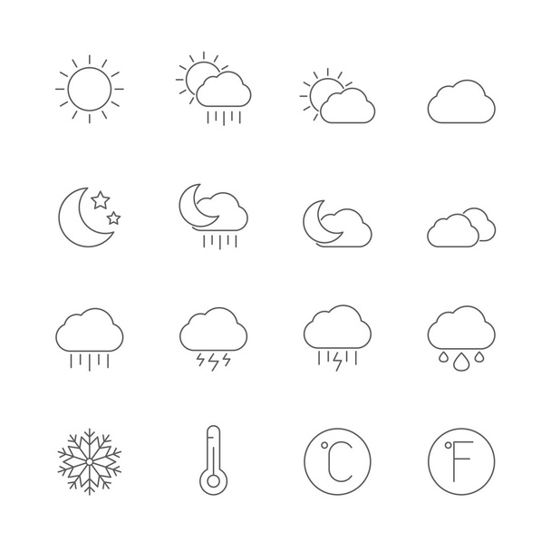weather icons set - Vettoriali, immagini