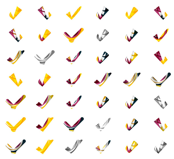 Set of abstract OK and tick icons - Vector, Image