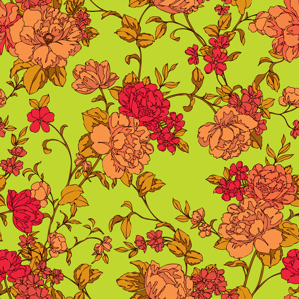 summer flowers pattern - Vektor, Bild