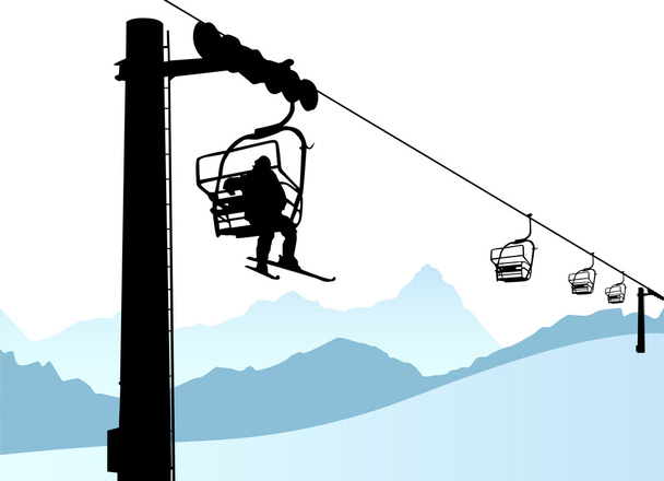 lift ski - Wektor, obraz