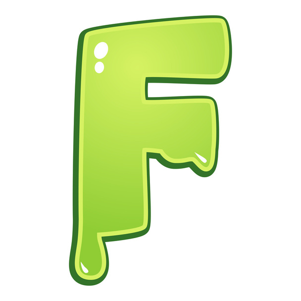 Slimy font type letter F - Vector, Image