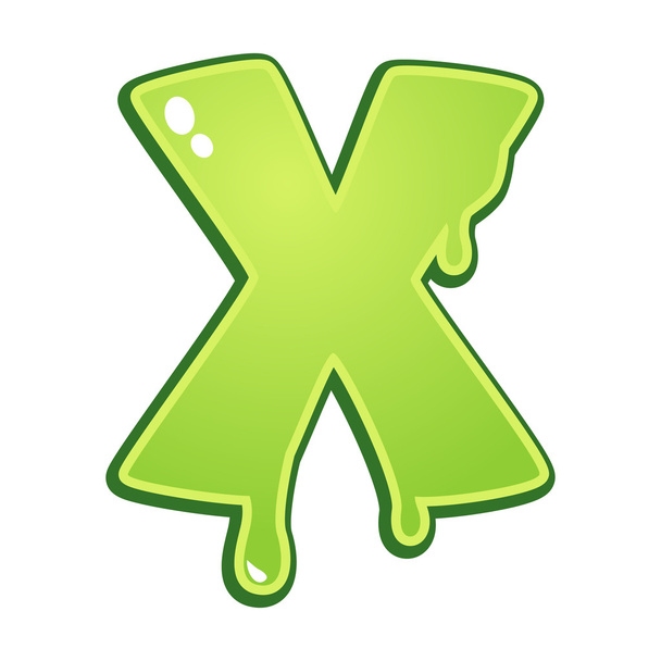 Slimy font type letter X - Vector, Image