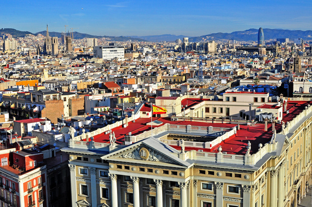 Barcelona şehir merkezinin Üstten Görünüm - Fotoğraf, Görsel