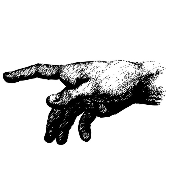 人間の手の指を指しています。 - ベクター画像