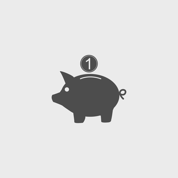 Vector piggy bank icon - Vector, Image