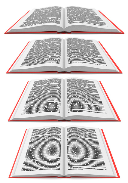 Open book in different perspectives on white background - Photo, image