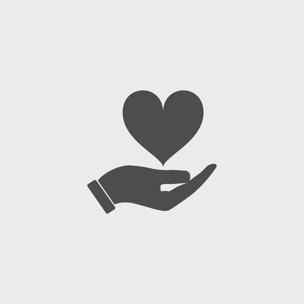 Ícone de vetor - mãos que mantêm o coração
 - Vetor, Imagem