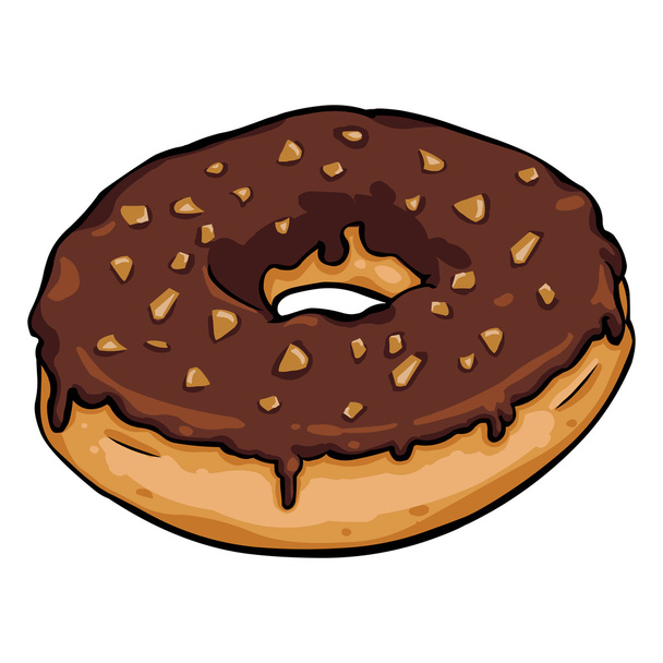 Único donut dos desenhos animados
 - Vetor, Imagem