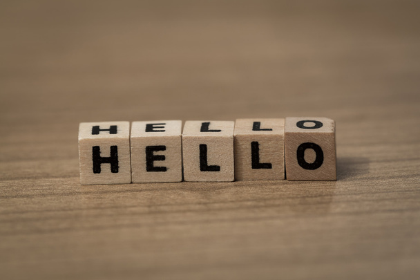 Hello in wooden cubes - Photo, Image