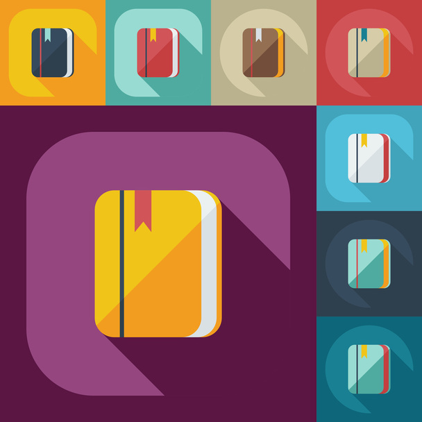 Flat modern design with shadow  Icon notebook - Vector, Imagen
