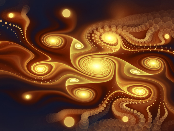 błyszczące złoto fraktal spirale, cyfrowych dzieł sztuki na kreatywne projektowanie graficzne - Zdjęcie, obraz