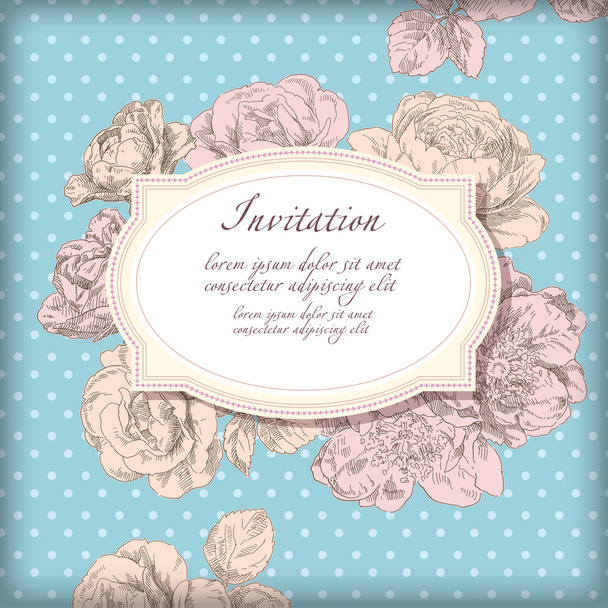 Hand drawing card flower background - Vector, Image