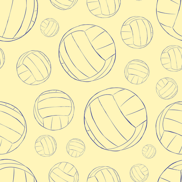Nahtlose Konturen des Volleyballs - Vektor, Bild