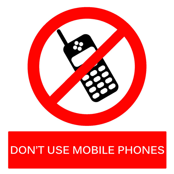 Don't Use Mobile Phones Sign on the isolated background - Photo, Image
