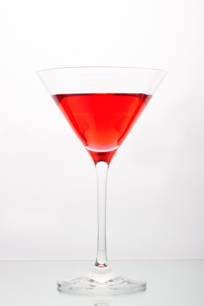 Fruit cocktail in crystal glass on a white background - Photo, Image