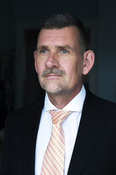 portrait of handsome businessman looking sideways - Fotoğraf, Görsel