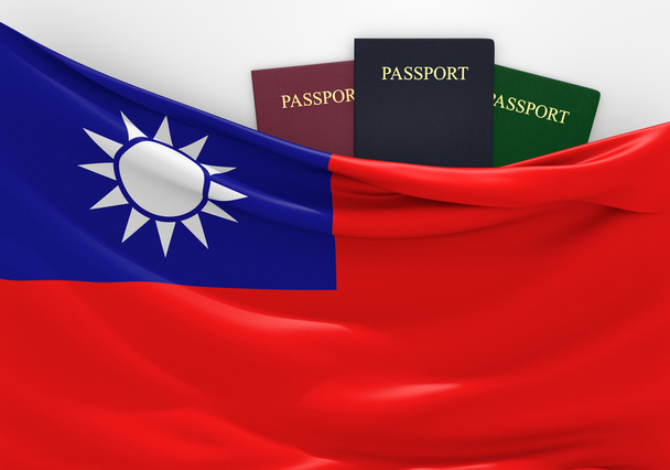 Travel and tourism in Taiwan, with assorted passports - Photo, Image