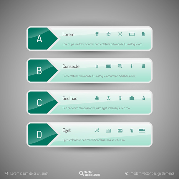 Vector tabs as design elements for business layouts. - Vector, Imagen