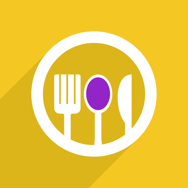Flat design with shadow and modern icon cutlery - Vector, Image