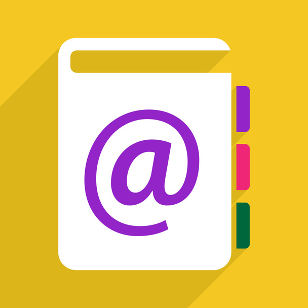 Flat design with shadow and modern icon address notebook - Vector, Image