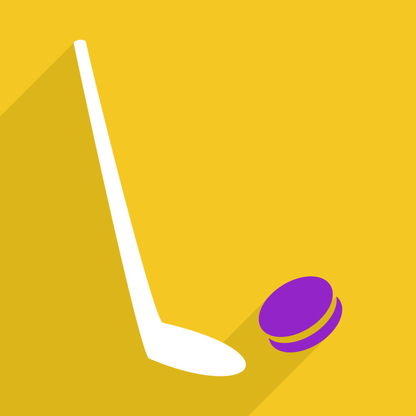 Diseño plano con sombra e icono moderno hockey
 - Vector, imagen