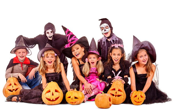 Halloween party with group kid . - Fotó, kép