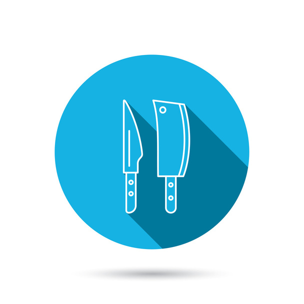 Butcher and kitchen knives icon. - Vector, afbeelding
