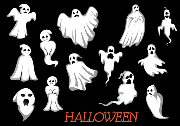 Mostri e fantasmi di Halloween volanti bianchi
 - Vettoriali, immagini