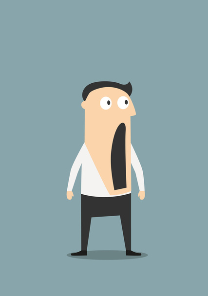 Shocked businessman with open mouth - Vector, Image