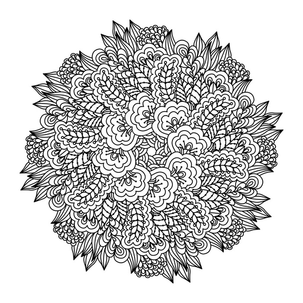 Round element for coloring book. - Vector, Image