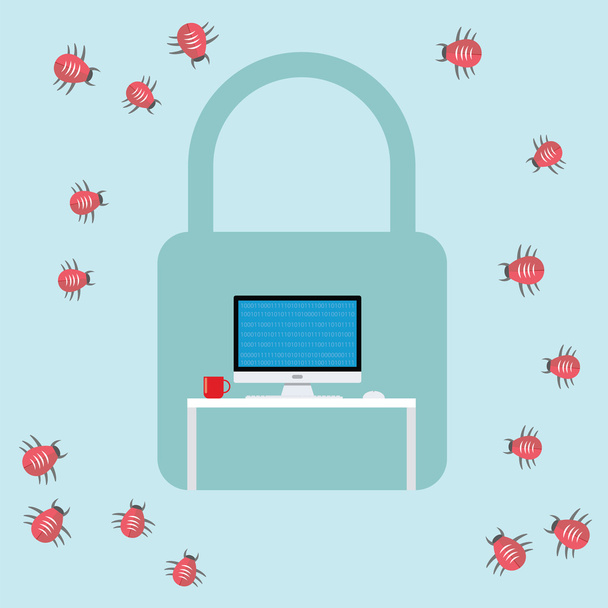 атака вируса безопасности
 - Вектор,изображение