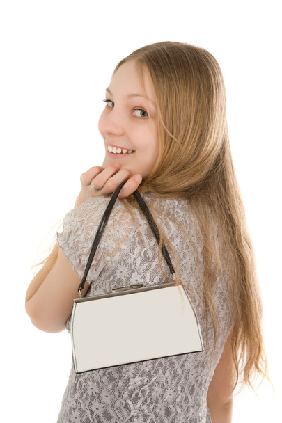 Smiling girl with handbag - Fotografie, Obrázek