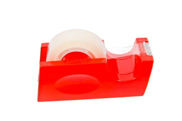 Soporte de cinta adhesiva roja aislado en blanco
 - Foto, imagen
