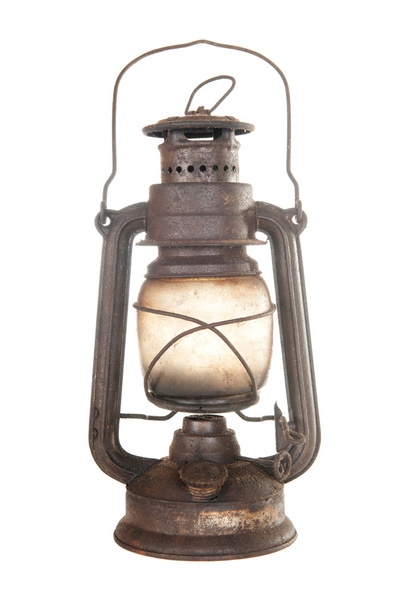 Lámpara vieja de queroseno oxidado
 - Foto, imagen