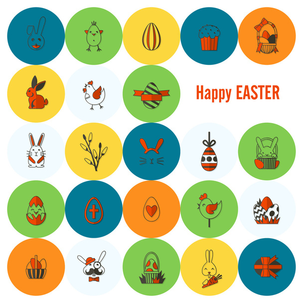 Celebration Easter Icons - Vector, afbeelding