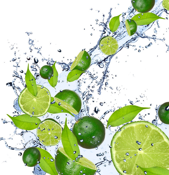 Limes in splash - Фото, зображення