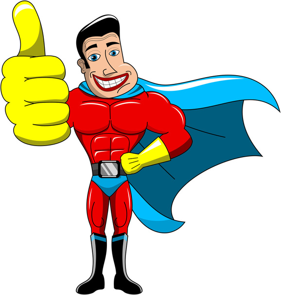 Superheld mit erhobenem Daumen - Vektor, Bild