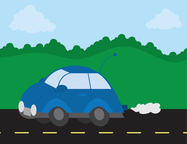 Car Driving On The Road - Vector, Image