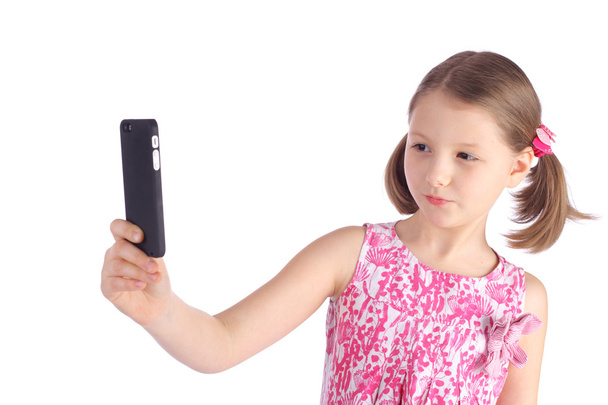 little girl making selfie - Photo, image