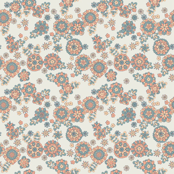 Retro pattern with flowers - Vector, Image