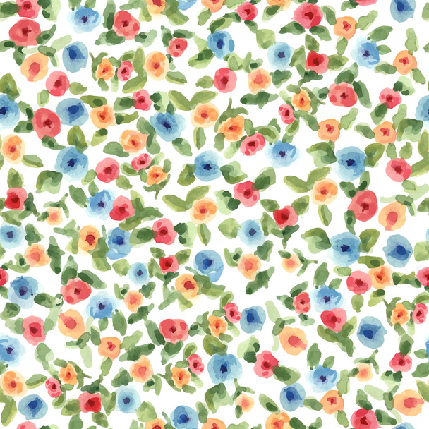 鮮やかな花と葉のパターン - ベクター画像