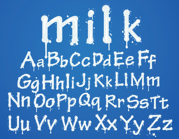 Milk alphabet on the wall - Vettoriali, immagini