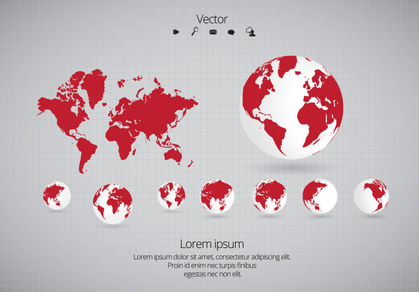 Wereldkaart illustratie - Vector, afbeelding